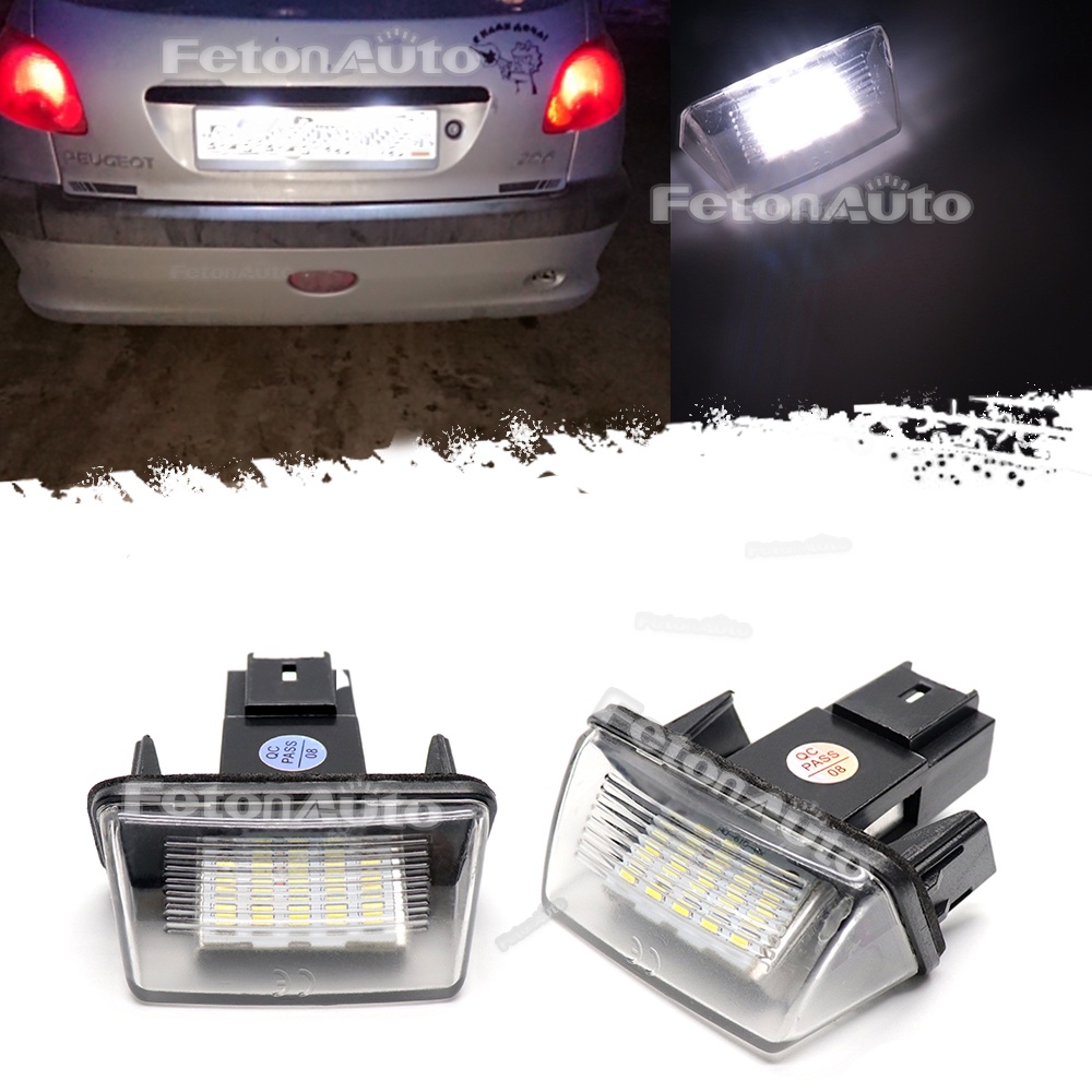 2 Peças Para Peugeot 206 207 306 307 308 5008 Número Da Placa De Licença Luzes LED 6000K Citroen Ber