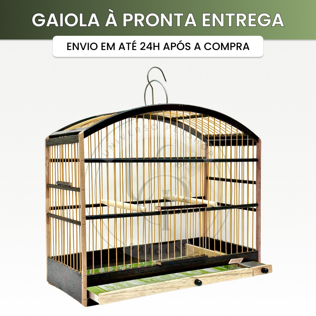 Gaiola De Passeio 37cm Simples Para Pássaros Pequenos Cocho Baixo Coleiro Papacapim