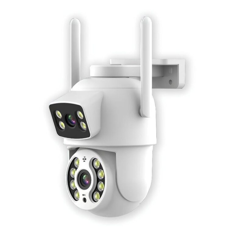 Câmera Dome IP Wireless PTZ de Dupla Lente, Detec