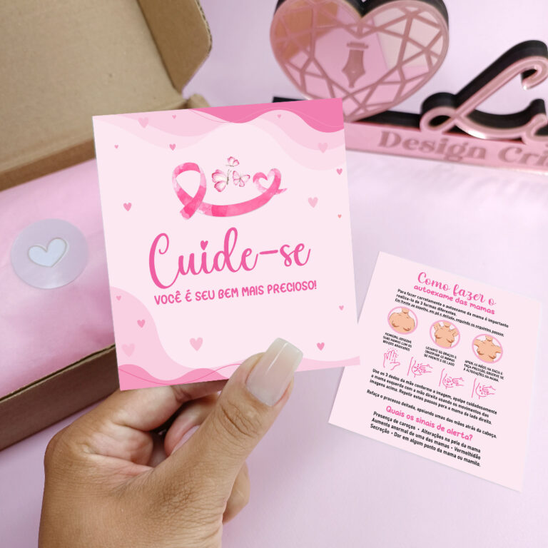 100 Cartões Outubro Rosa Autoexame – Frase