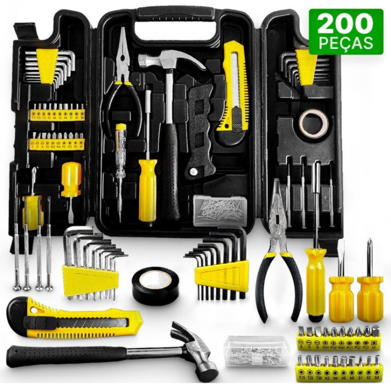 Jogo Kit De Ferramentas Com Maleta 200 Peças Prof