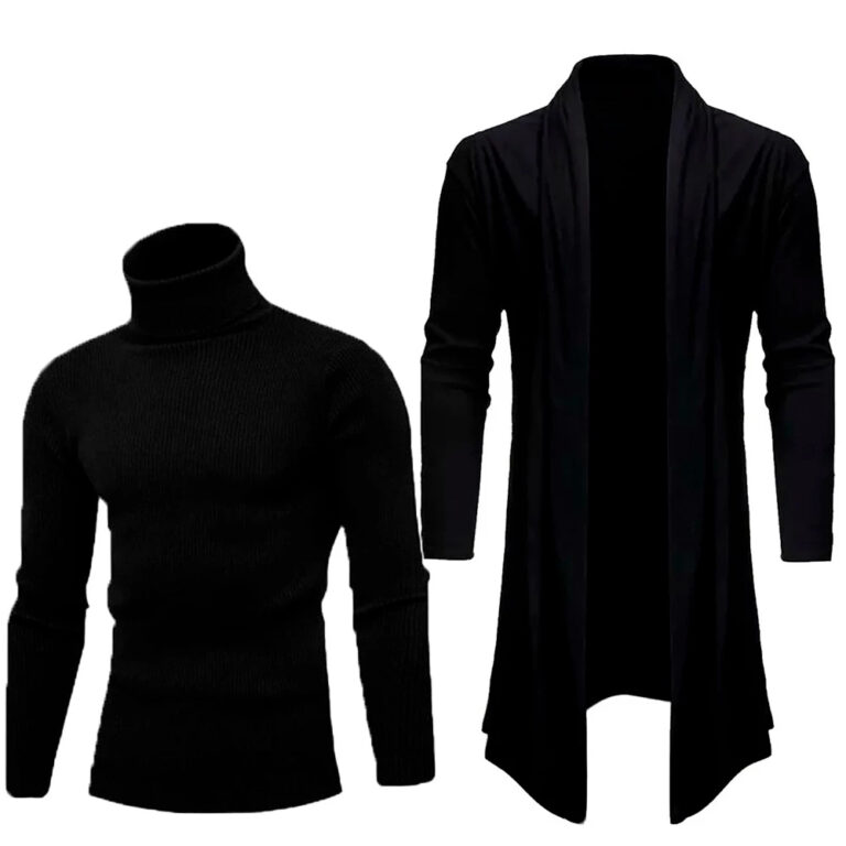 Kit Blusa Gola Alta + Cardigan Masculino Estilo Sl