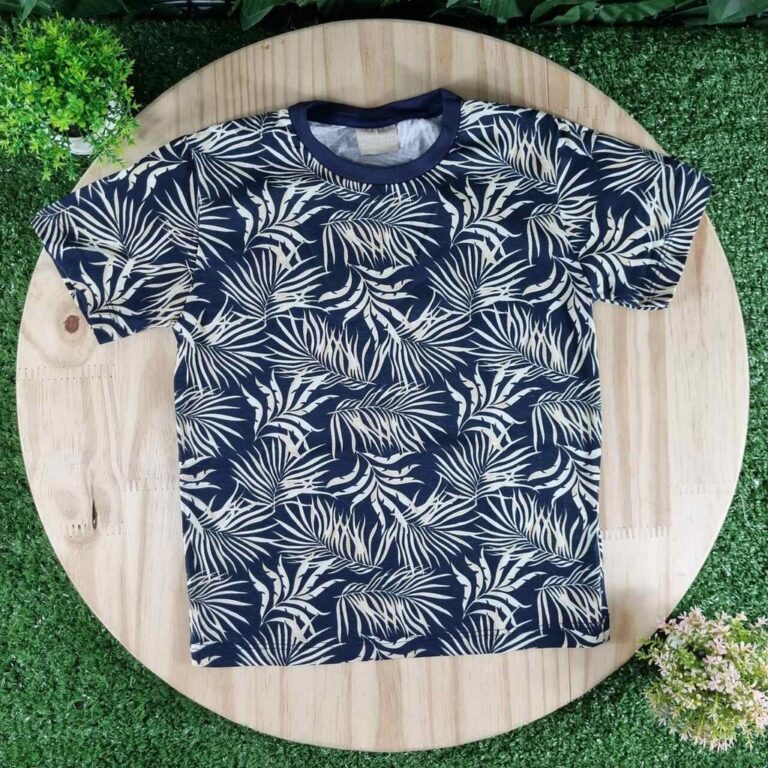Camiseta Infantil Azul Floral Milon