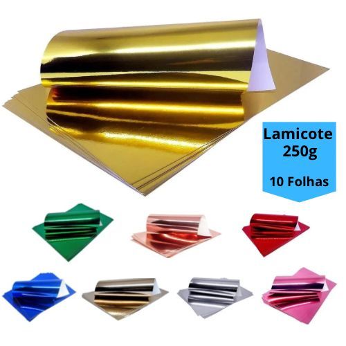 Papel Laminado 250g Lamicote A4 10 Folhas Artesana