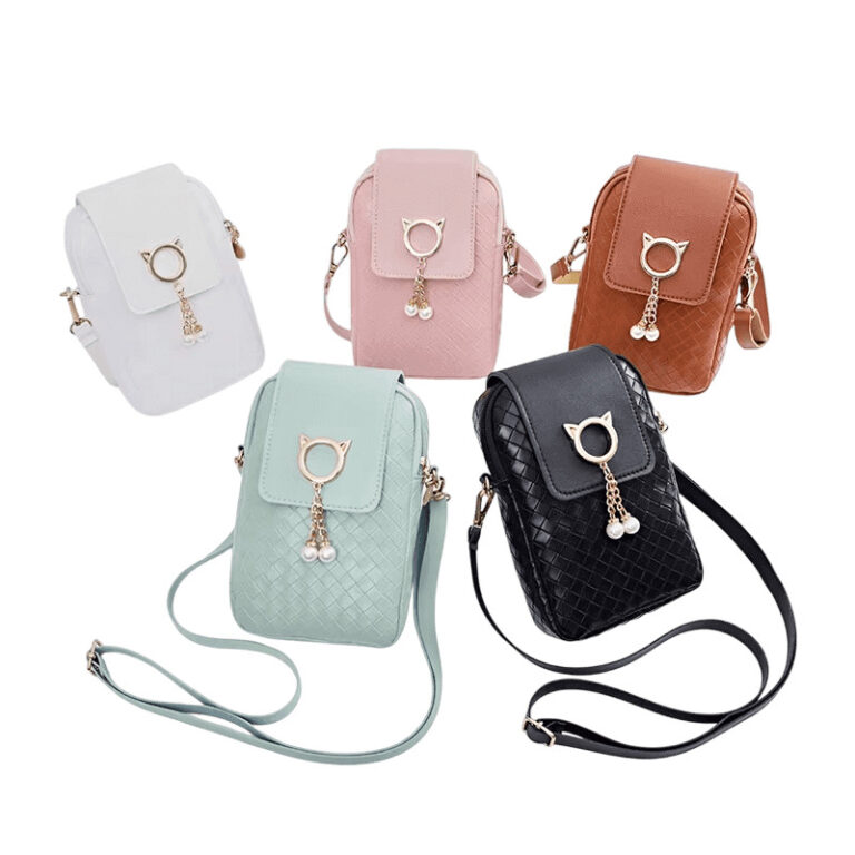 Bolsa de ombro transversal para celular com borla 