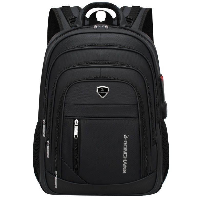 Mochila Notebook Faculdade e Trabalho com Entrada Impermeável Reforçada Cabo de Couro Com Usb Fone