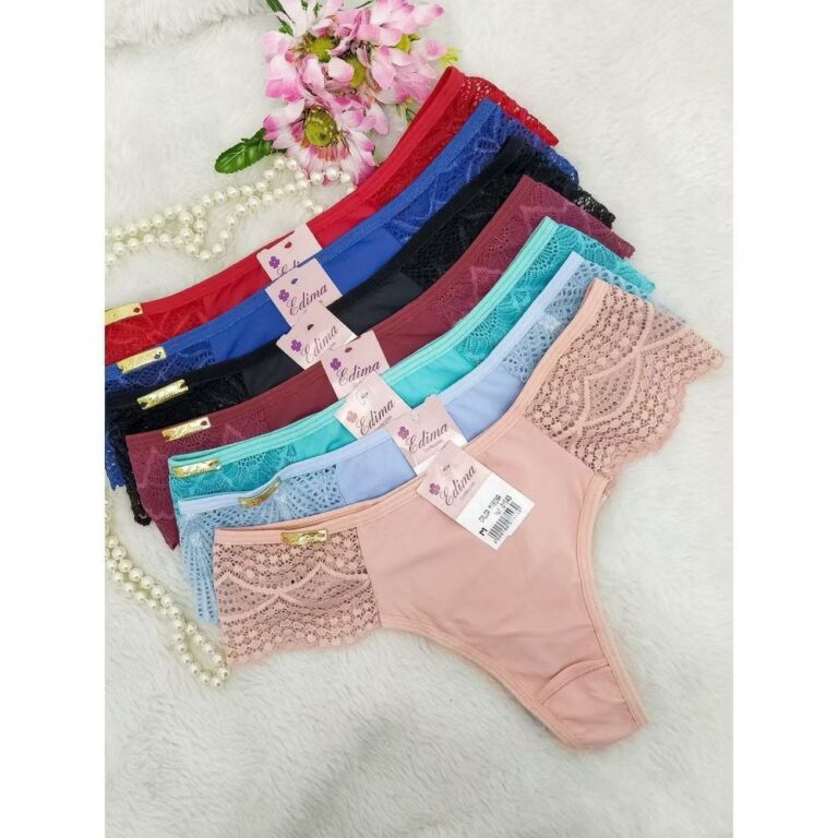 Kit 10 Calcinhas Tanga Fio Microfibra Renda Latera