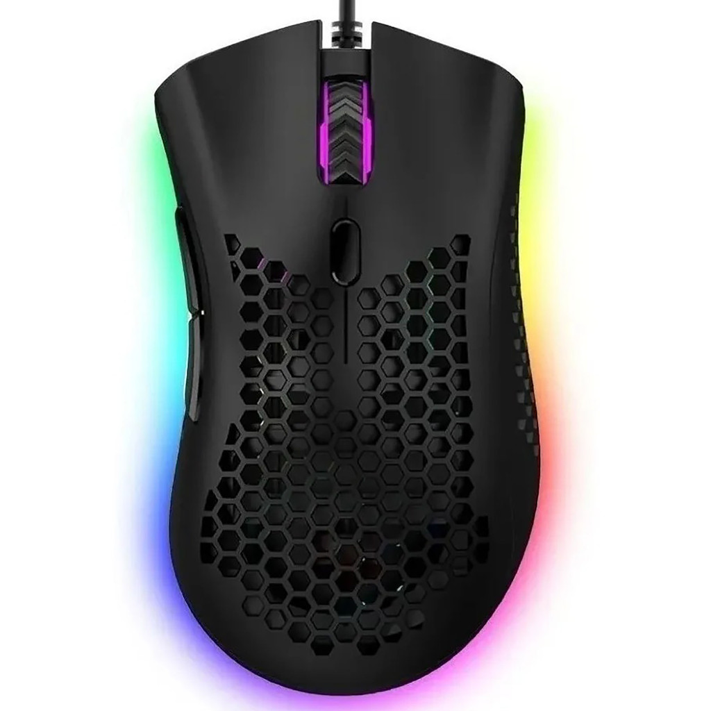 Mouse Gamer Colmeia Usb Ultraleve Led Rgb Macro 7200 Dpi