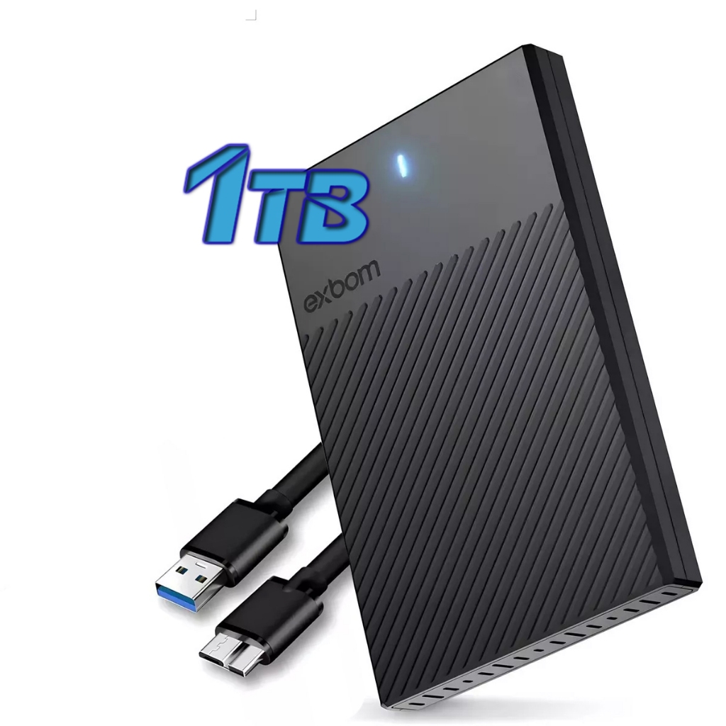 Hd Externo 1tb Exbom 1000gb De Bolso Compacto Usb 3.0