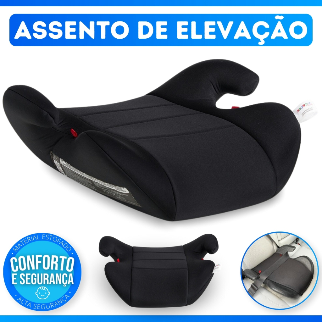 Assento P/ Carro Cadeirinha Infantil Estofada Preta 15 à 36Kg