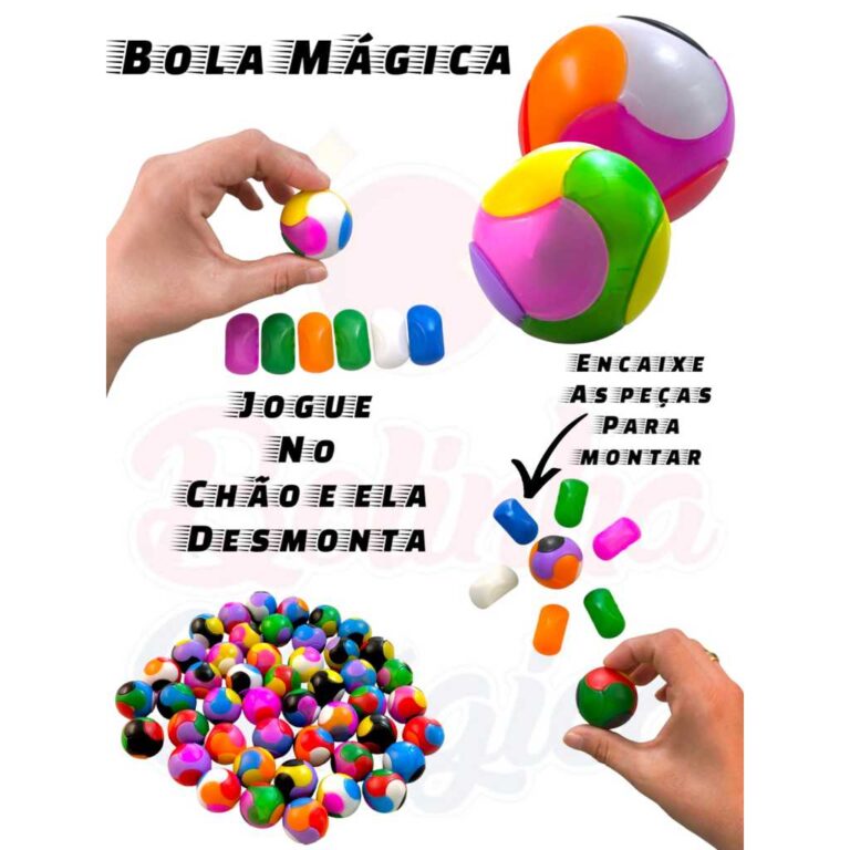 30 Bolinha Mágica De Montar Encaixar Brinquedo In