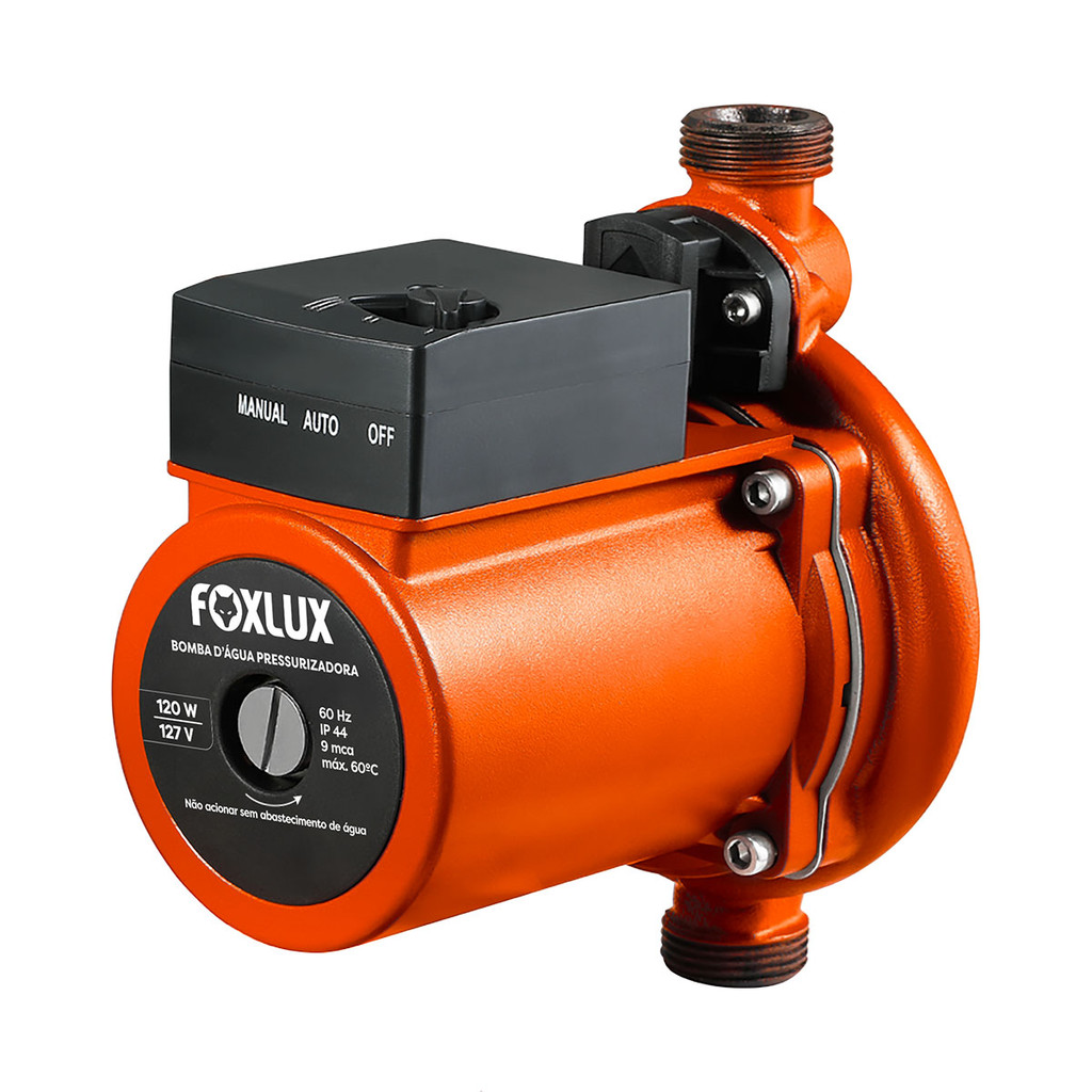 Bomba Pressurizadora Foxlux 127V 120W 9mca com Fluxostato Automático Silenciosa Chuveiro e Torneira