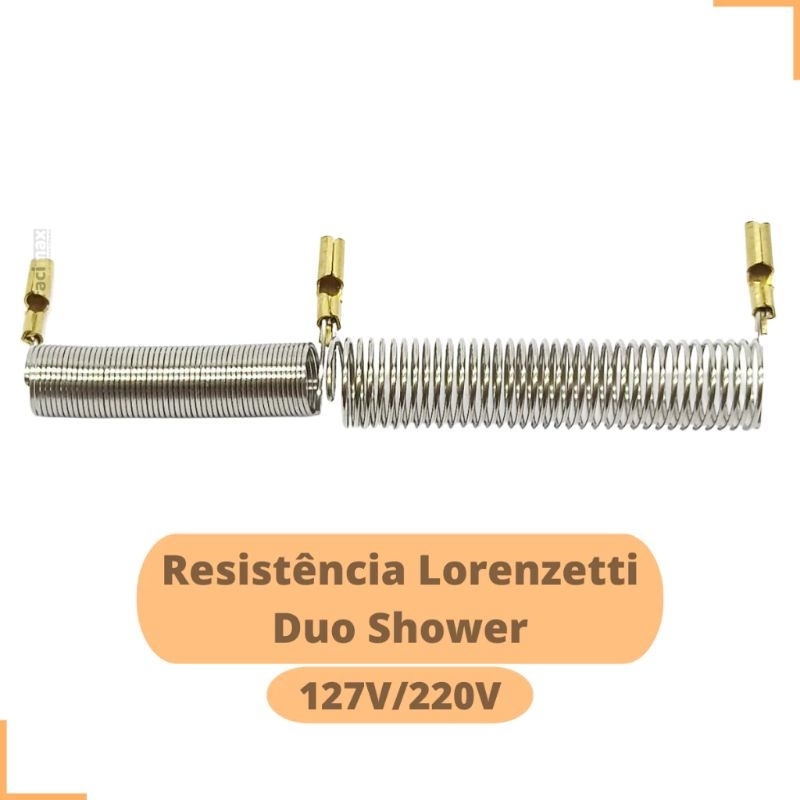 Kit 2 peças – Resistência compatível com Lorenzetti  Reserva para chuveiro Duo Shower / futura da Lo