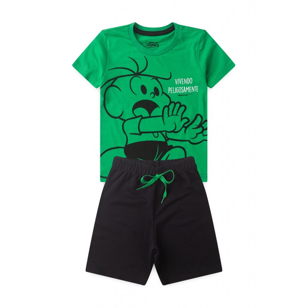 Conjunto Masculino Infantil Vivendo Peligosamente – Turma da Mônica