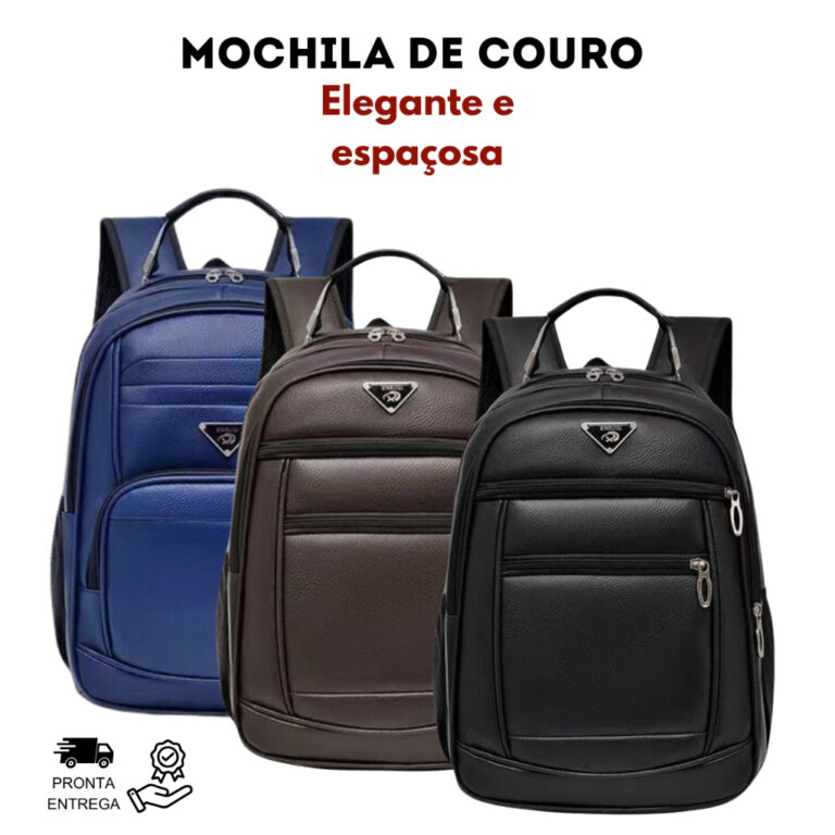 Mochila De Couro Grande E Média Impermeável Trab