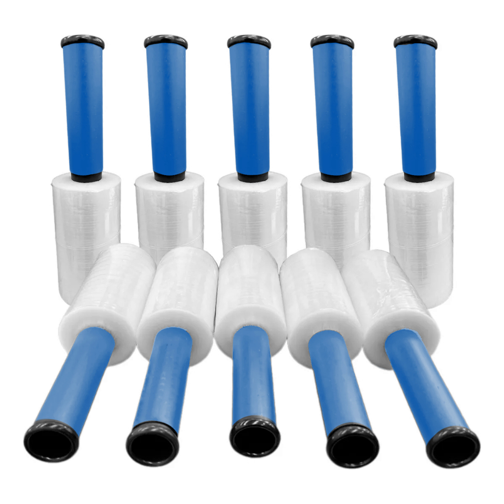 10 Rolos de filme stretch plastico com aplicador 10cm x 100mts