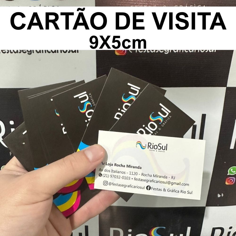 Cartão de Visita COUCHÊ 250gr – 1000 unidades – ARTE GRÁTIS – Frete Grátis – ENVIO RÁPIDO Frente e V