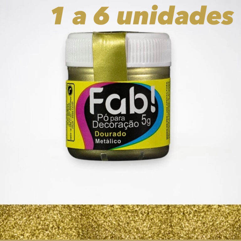 KIT Pó FAB DOURADO 5g -Corante Brilho Comestível