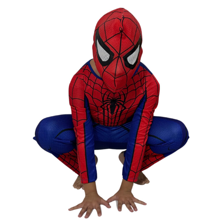 Fantasia Homem Aranha Infantil Longa Com Mascara D