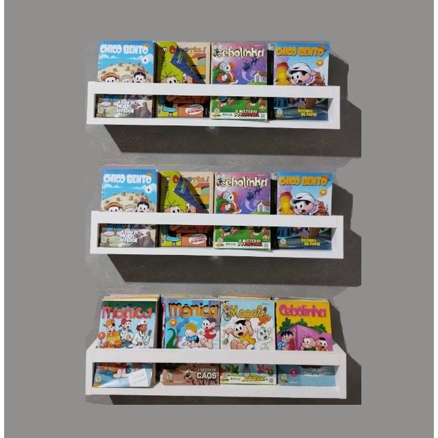KIT 3 Prateleiras Infantil 100%   60cm Decorar Qua