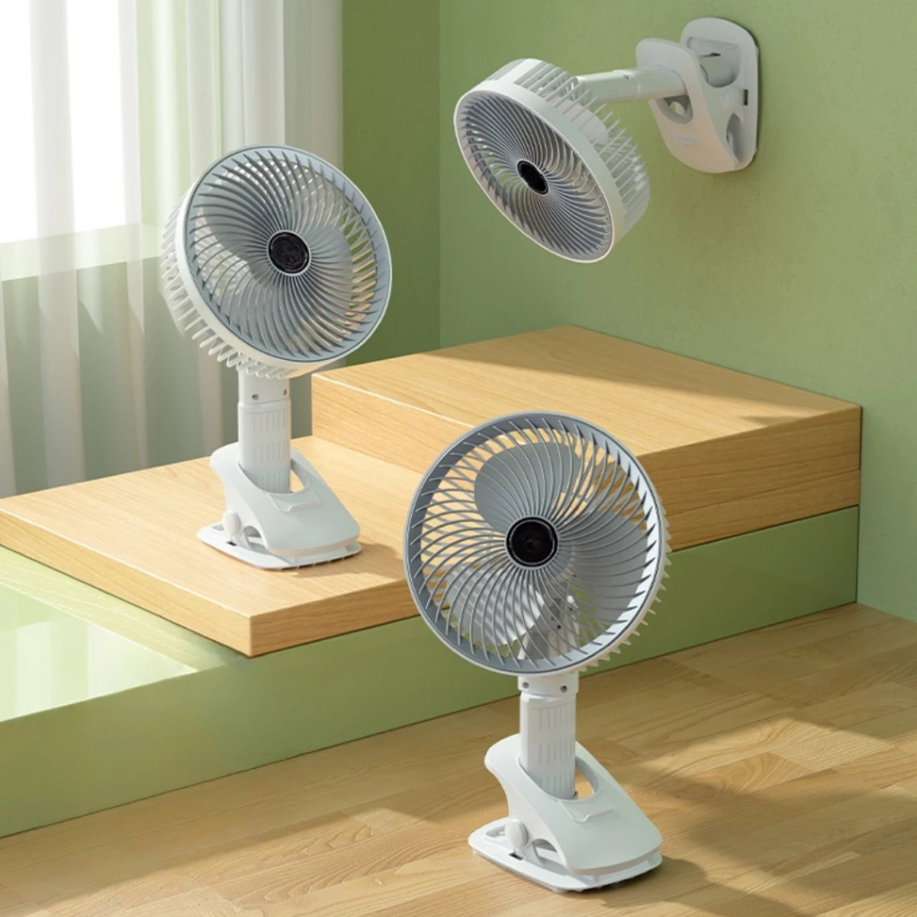 Mini Ventilador Portatil e Recarregavel com Suporte para Celular e Clip de Suporte em qualqer lugar