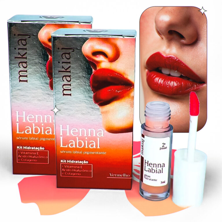Henna Labial Makiaj Rosa e Vermelha 3ML