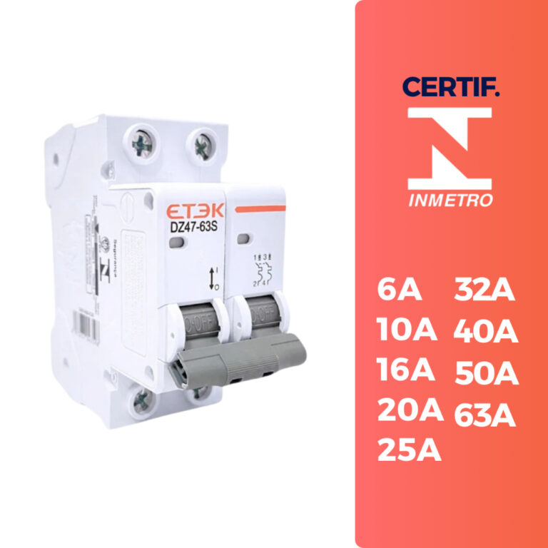 Disjuntor 2 Polos MCB Curva C 6A 10A 16A 20A 25A 3
