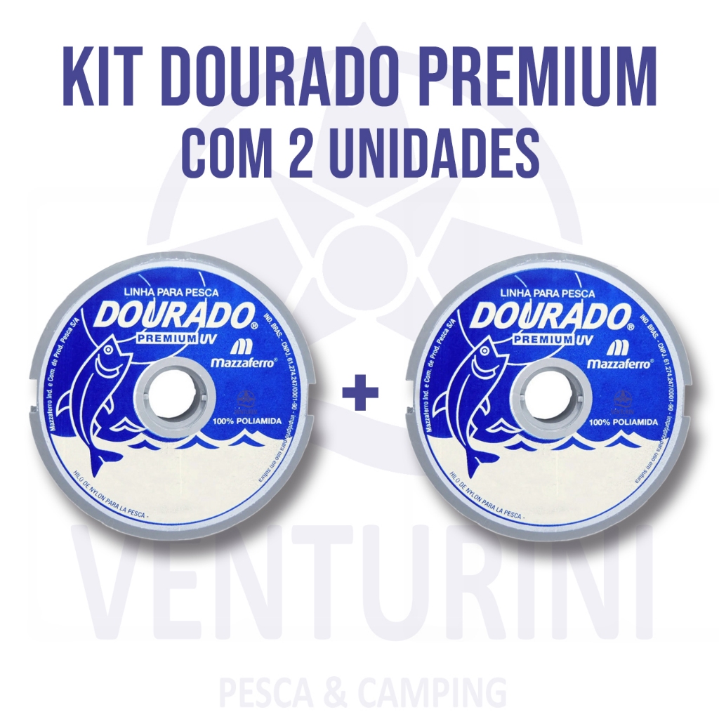 Kit Com 2 Unidades de Linha De Pesca Dourado Premium Fio de Nylon 100 metros – 0,20mm ao 0,45mm
