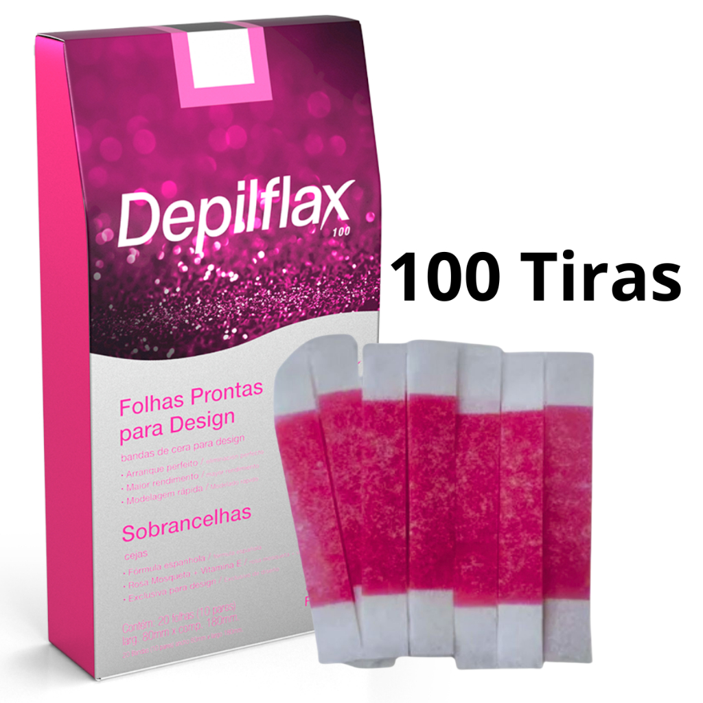 100 Tiras De Cera Pronta Sobrancelhas Buço Tutti Frutti Depilflax