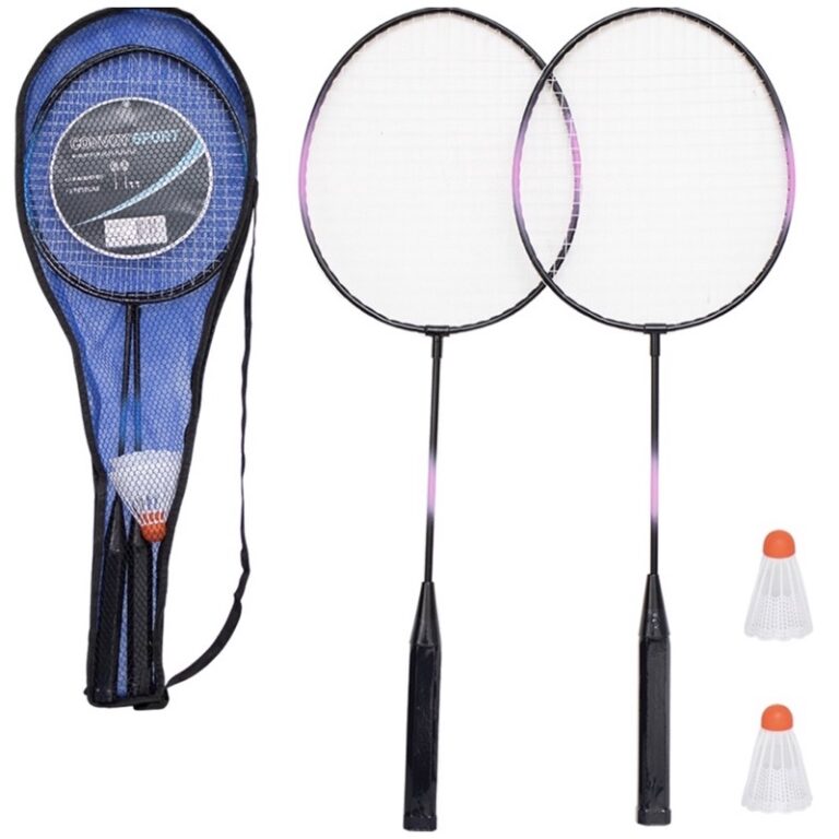 Kit com 2 Raquete De Badminton + 2 Petecas Colors