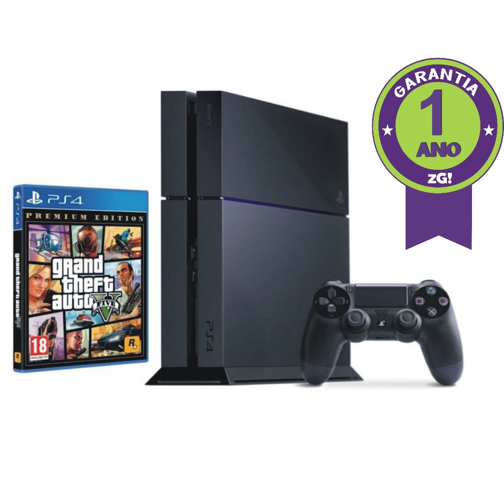 Console Sony Ps4500GB Playstation 4 500GB + 01 Ano de Garantia + Jogo Brinde