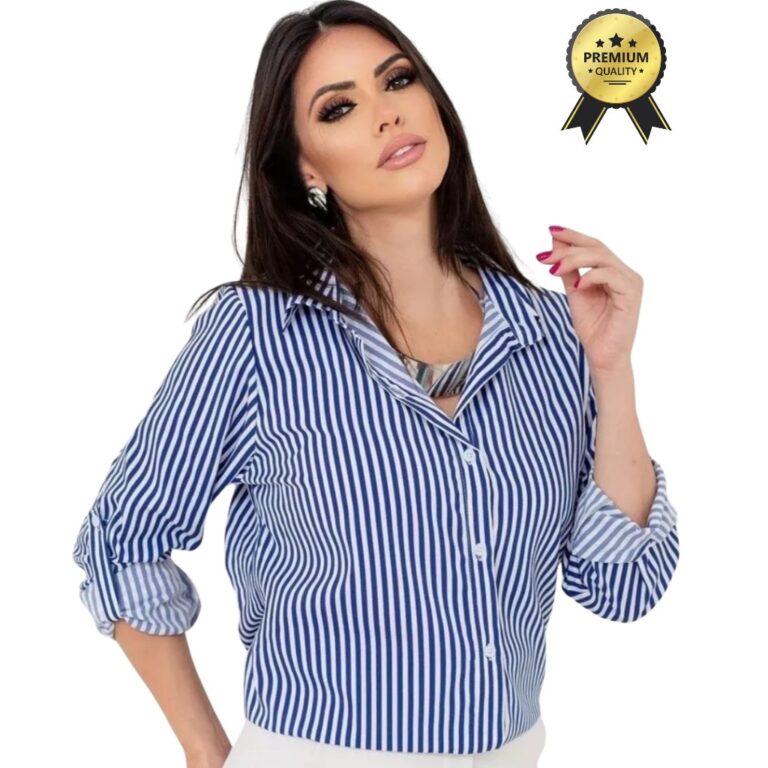 Camisa Listrada Manga Longa  Tamanhos G, GG e G1