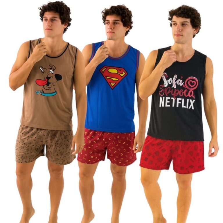 Pijama Adulto Masculino Regata / Super Heróis / R