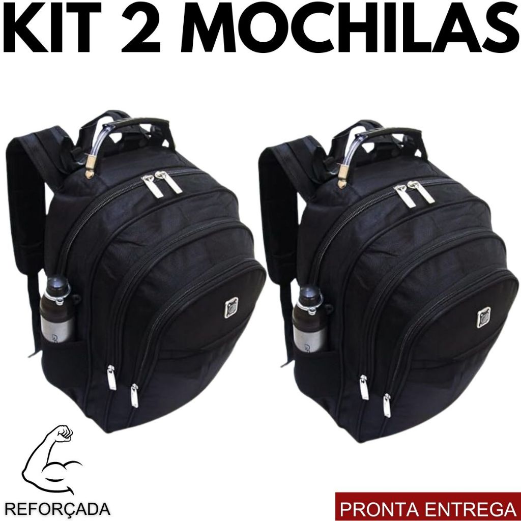 Kit 2 Mochilas Viagem Impermeável Reforçada Executiva