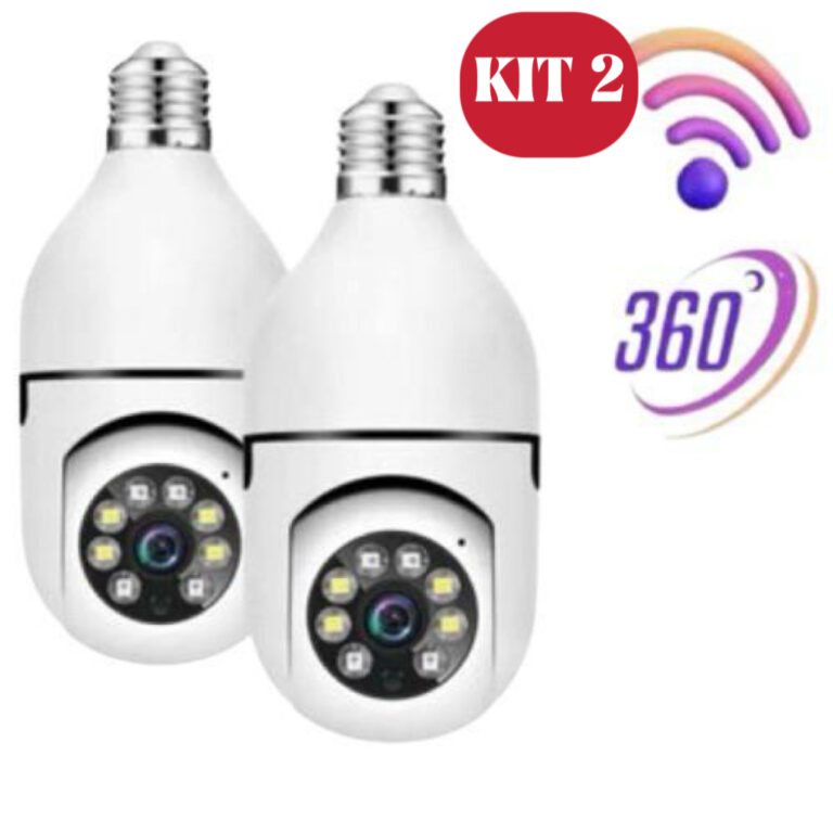 Câmera wifi ip sem fio giratória 360 com encaixe
