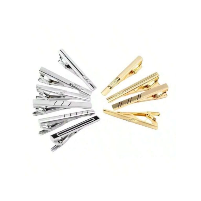 PRENDEDOR DE GRAVATA SLIM DOURADO E PRATA