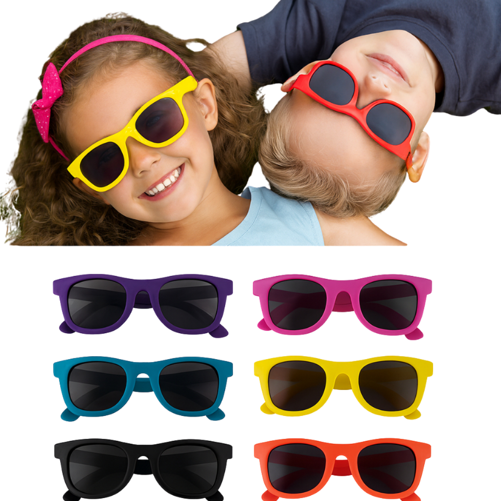 Óculos De Sol Flexível Infantil Silicone Menino Menina
