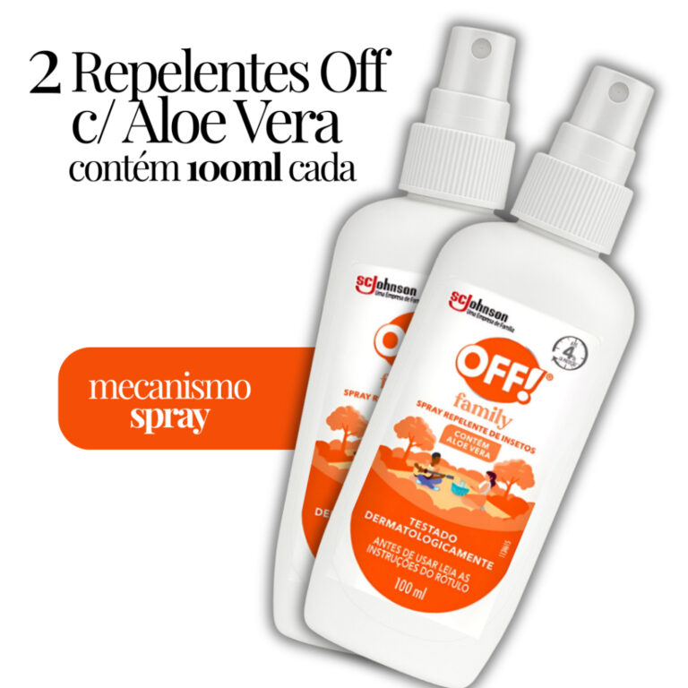 Kit 2 Repelentes Off 100 Ml Spray Family Aloe Vera