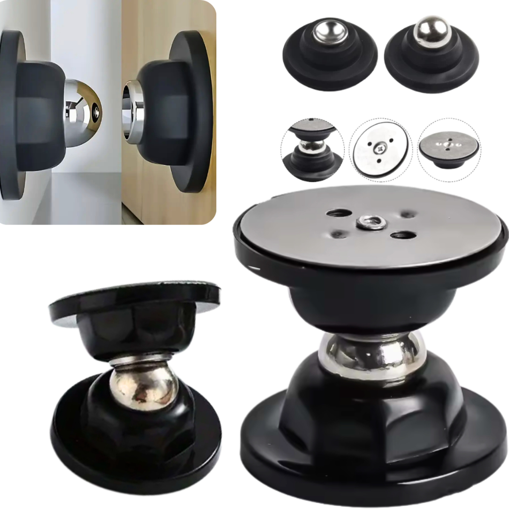 Prendedor Trava De Porta Batedor Fixador Imã Magnético Inox Preto