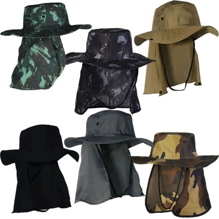 Chapéu Pescador Proteção Nuca Com Cordão Austr