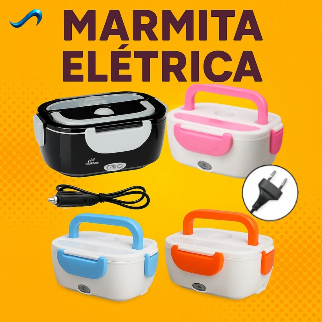 Marmita Elétrica Portátil | Bivolt e Veicular | 1,5L  Aquecimento Rápido sem Água