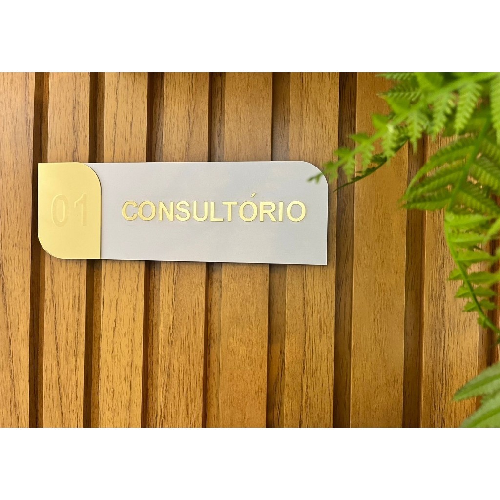Placa de sinalização PERSONALIZADA para portas de banheiros e consultórios  Acrílico