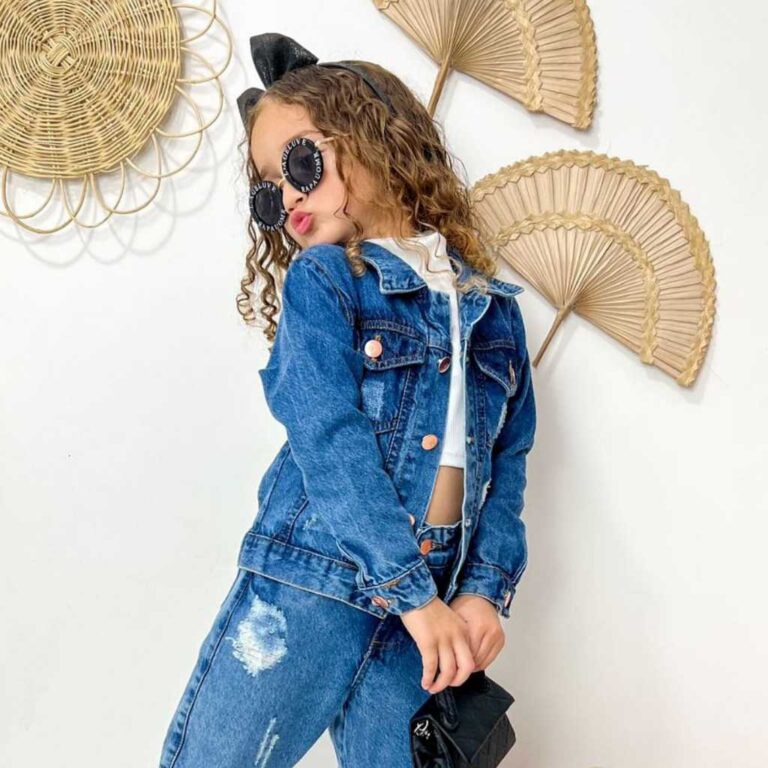 Jaqueta Jeans  Infantil Menina Feminina Destroend 