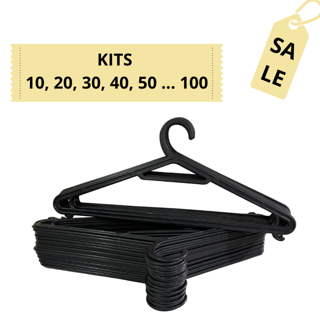 Cabide Adulto Preto Kit 100 – 50 – 30 – 20 – 10 – Direto da Fábrica G002