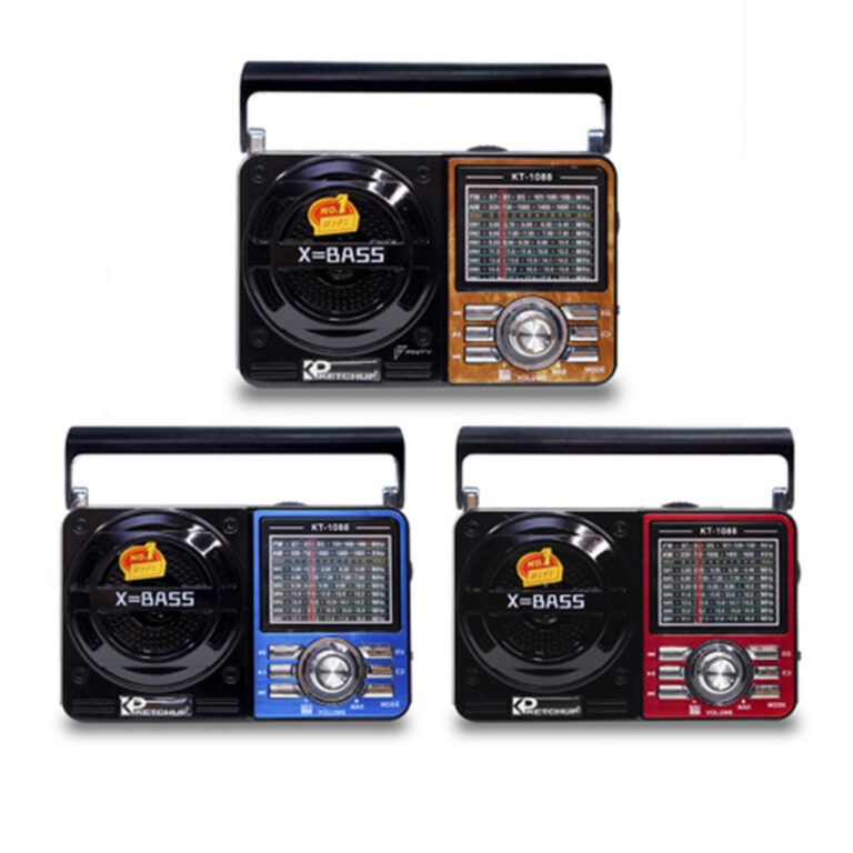 TOP ASIA Rádio Retrô Vintage Portátil A Pilha E