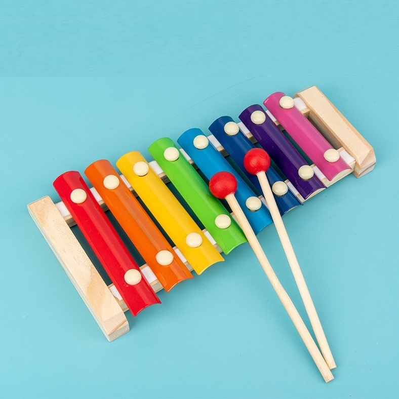 Xilofone Instrumento Musical Infantil Com 8 Notas