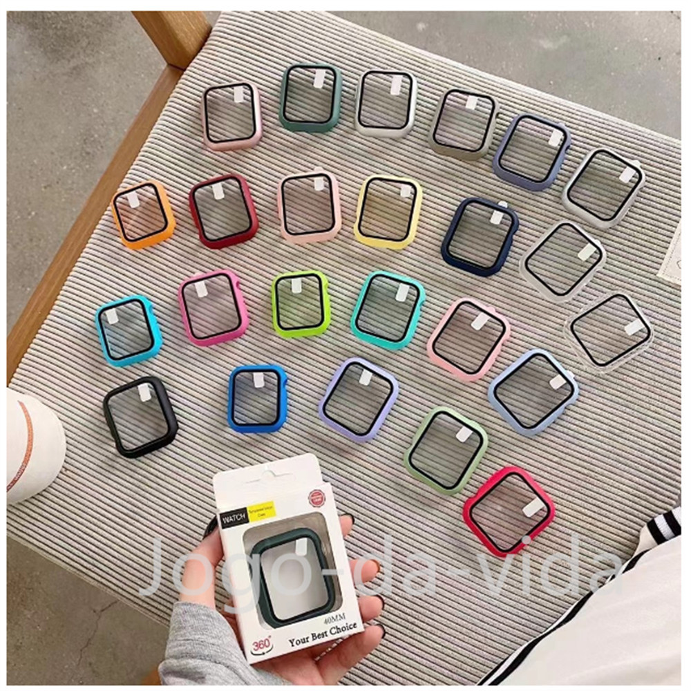 Capa Case à prova dágua de vidro Anti-riscos anti-queda para apple watch ultra Series4 5 6 7 8 9 38/