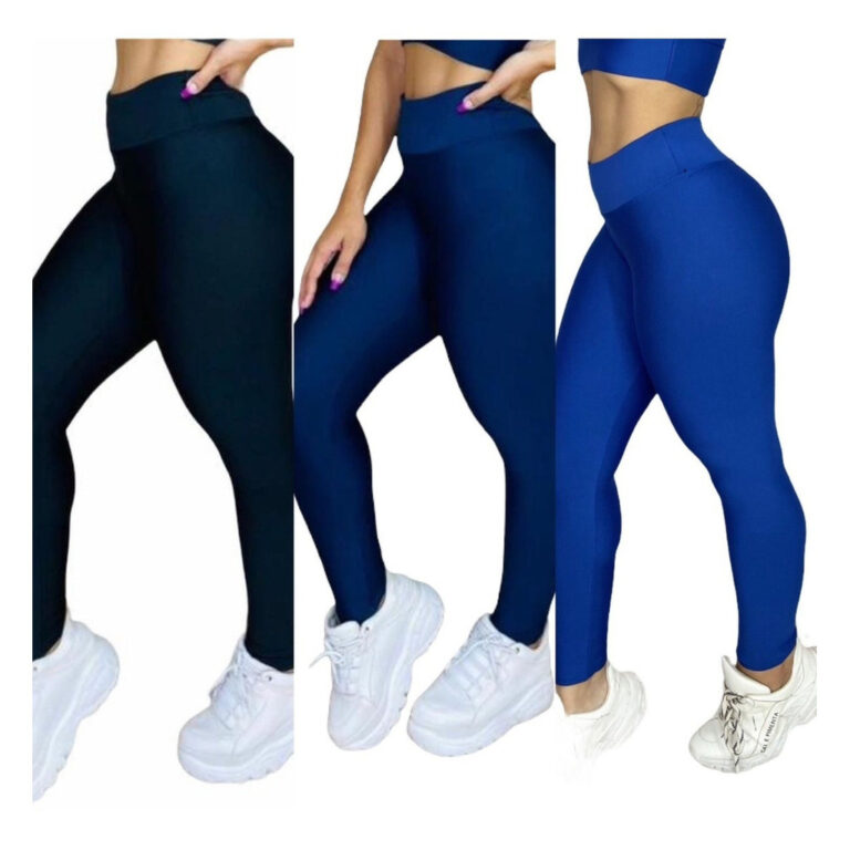 Kit 3 Leg Academia Feminina  Calça Fitness Shorts