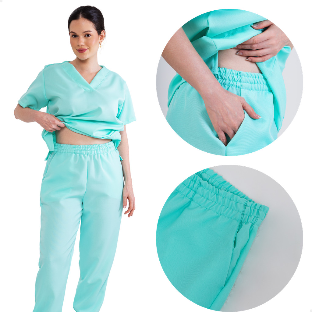 Conjunto Scrub Pijam Privativo Cirúrgico Hospitalar Unissex Confortável