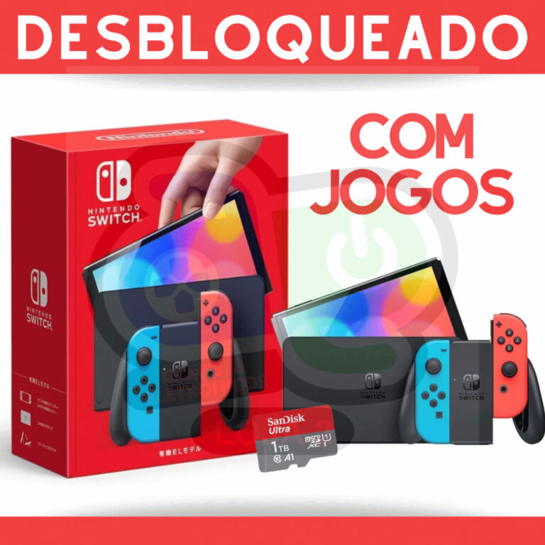 Nintendo Switch Oled Desbloqueado Novo + Cartão d